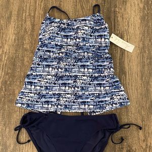 NEW NWT Anne Cole two 2 pc swim suit tankini top bikini bottm Size XL